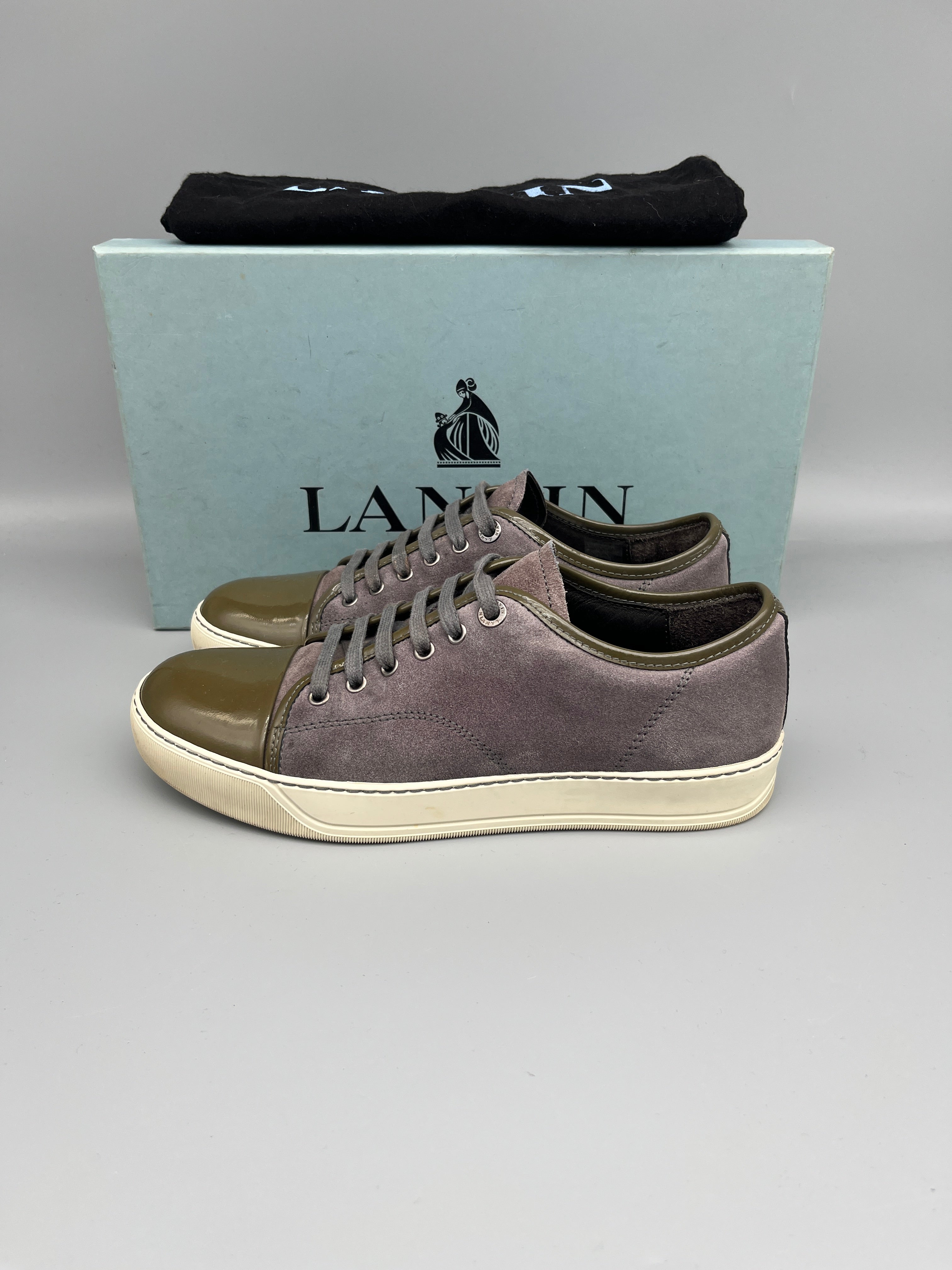 Lanvin Dbb1 Patent Cap Toe Sneaker Grey | 41