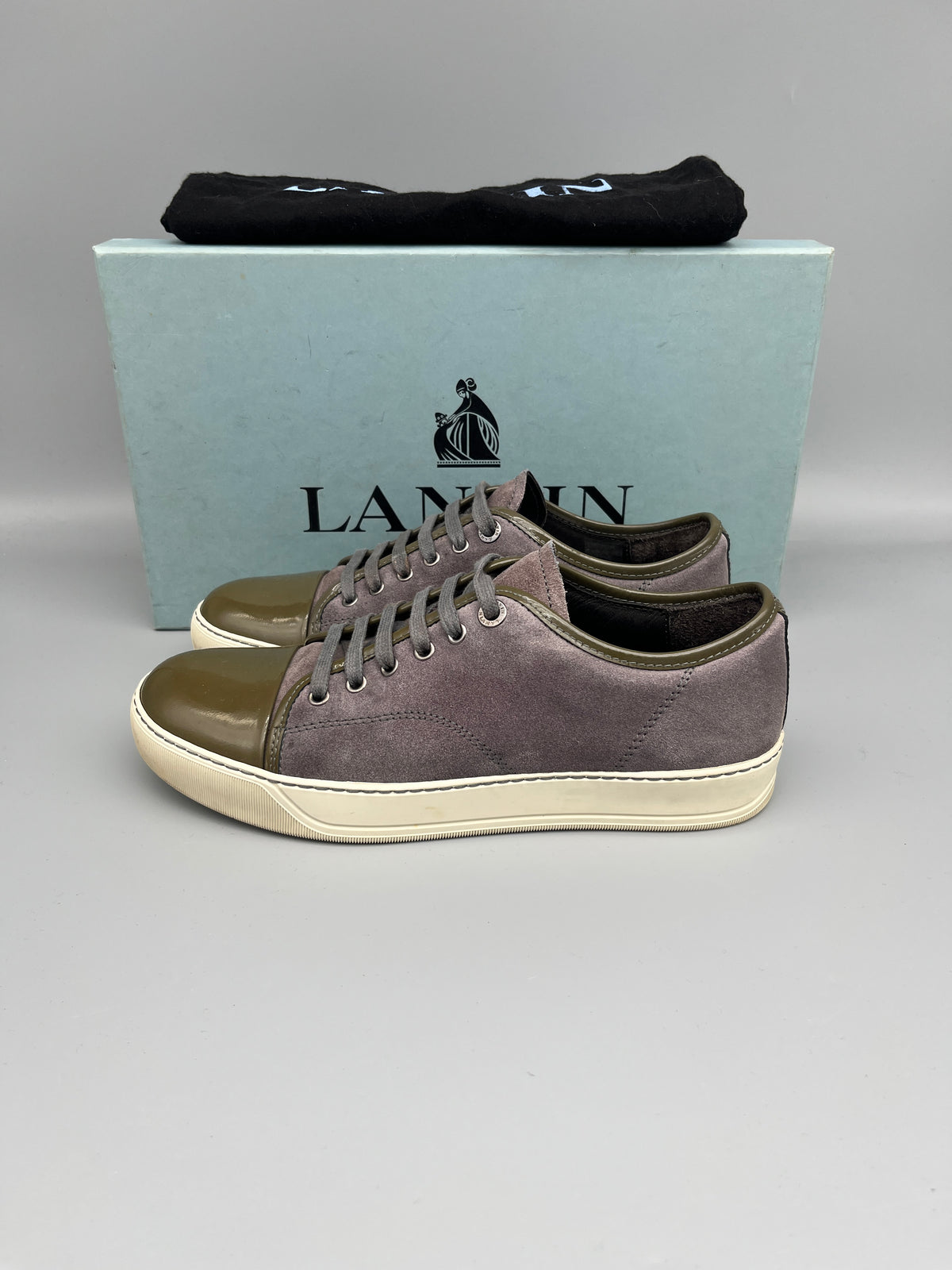 Lanvin Dbb1 Patent Cap Toe Sneaker Grey | 41