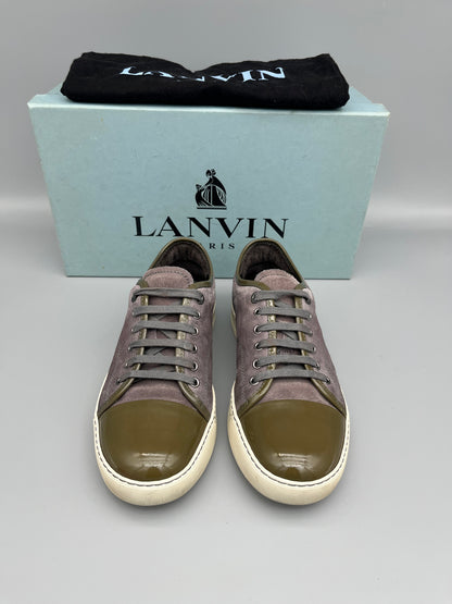 Lanvin Dbb1 Patent Cap Toe Sneaker Grey | 41