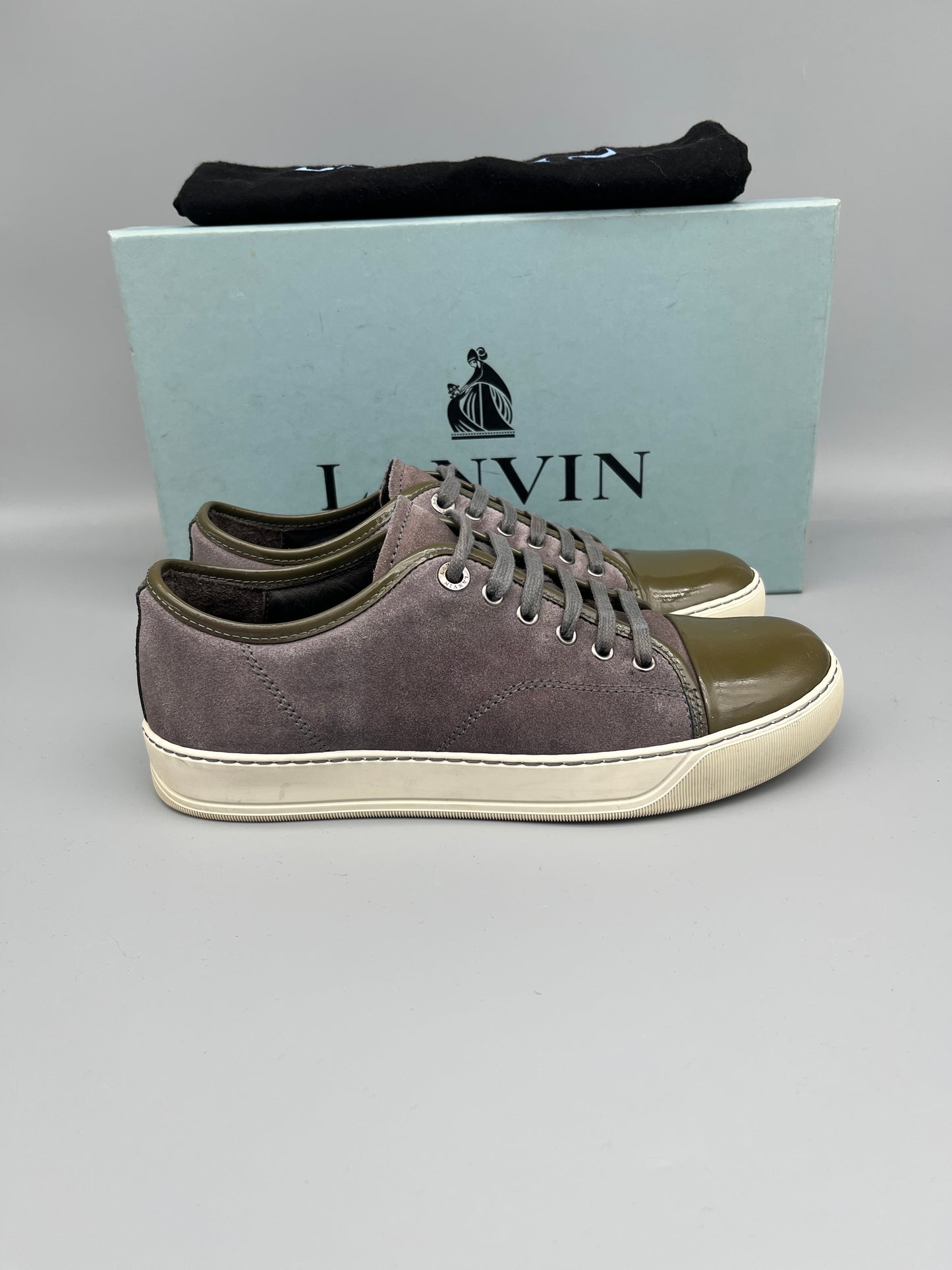 Lanvin Dbb1 Patent Cap Toe Sneaker Grey | 41