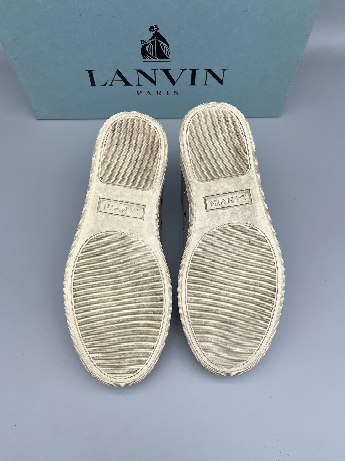 Lanvin Dbb1 Patent Cap Toe Sneaker Grey | 41