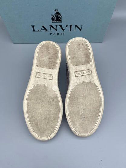 Lanvin Dbb1 Patent Cap Toe Sneaker Grey | 41