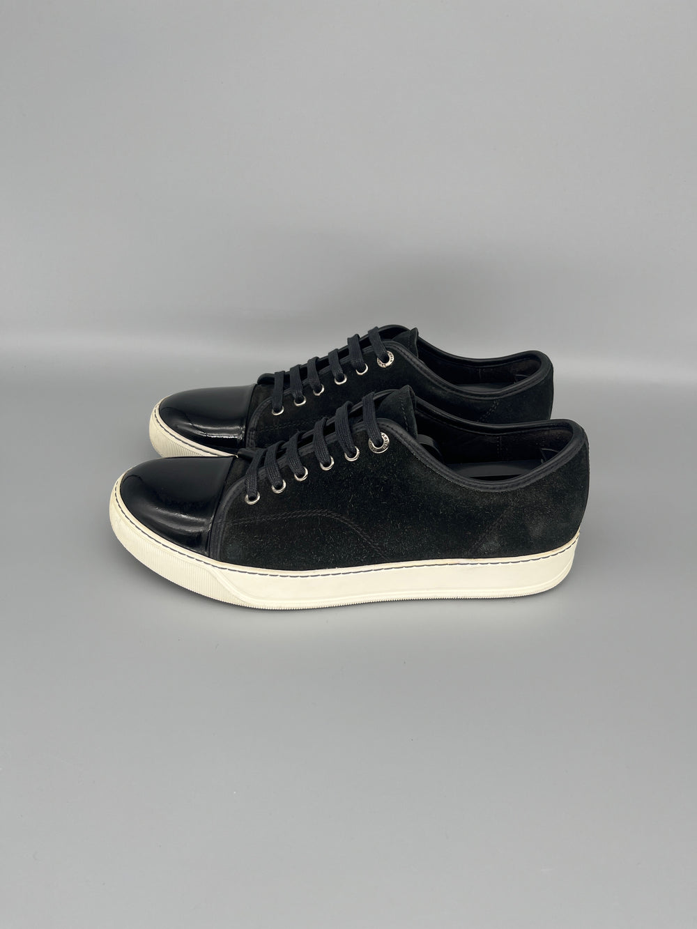 Lanvin Dbb1 Patent Cap Toe Sneaker Black | UK6