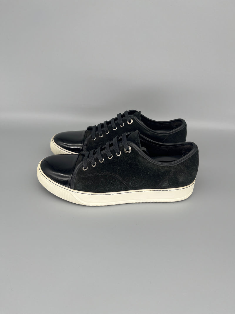 Lanvin Dbb1 Patent Cap Toe Sneaker Black | UK6