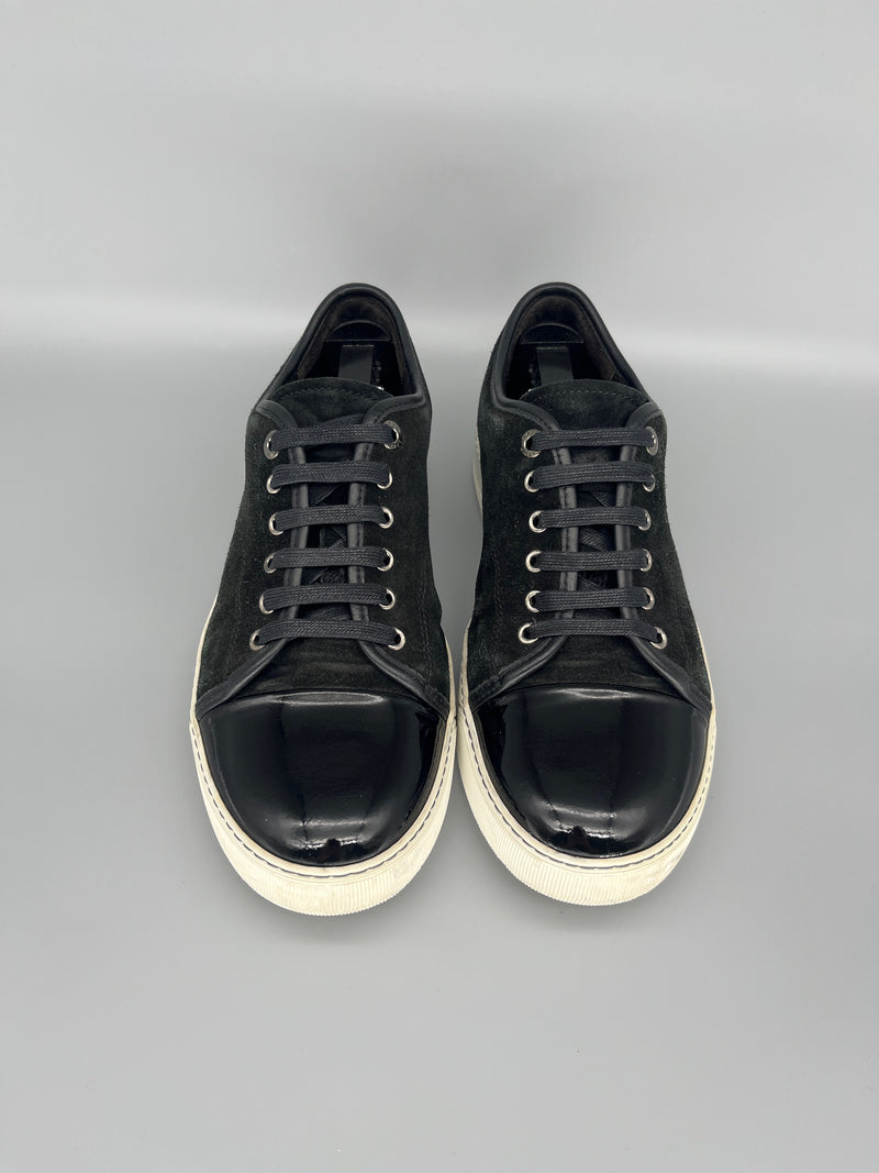Lanvin Dbb1 Patent Cap Toe Sneaker Black | UK6