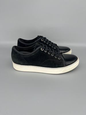 Lanvin Dbb1 Patent Cap Toe Sneaker Black | UK6
