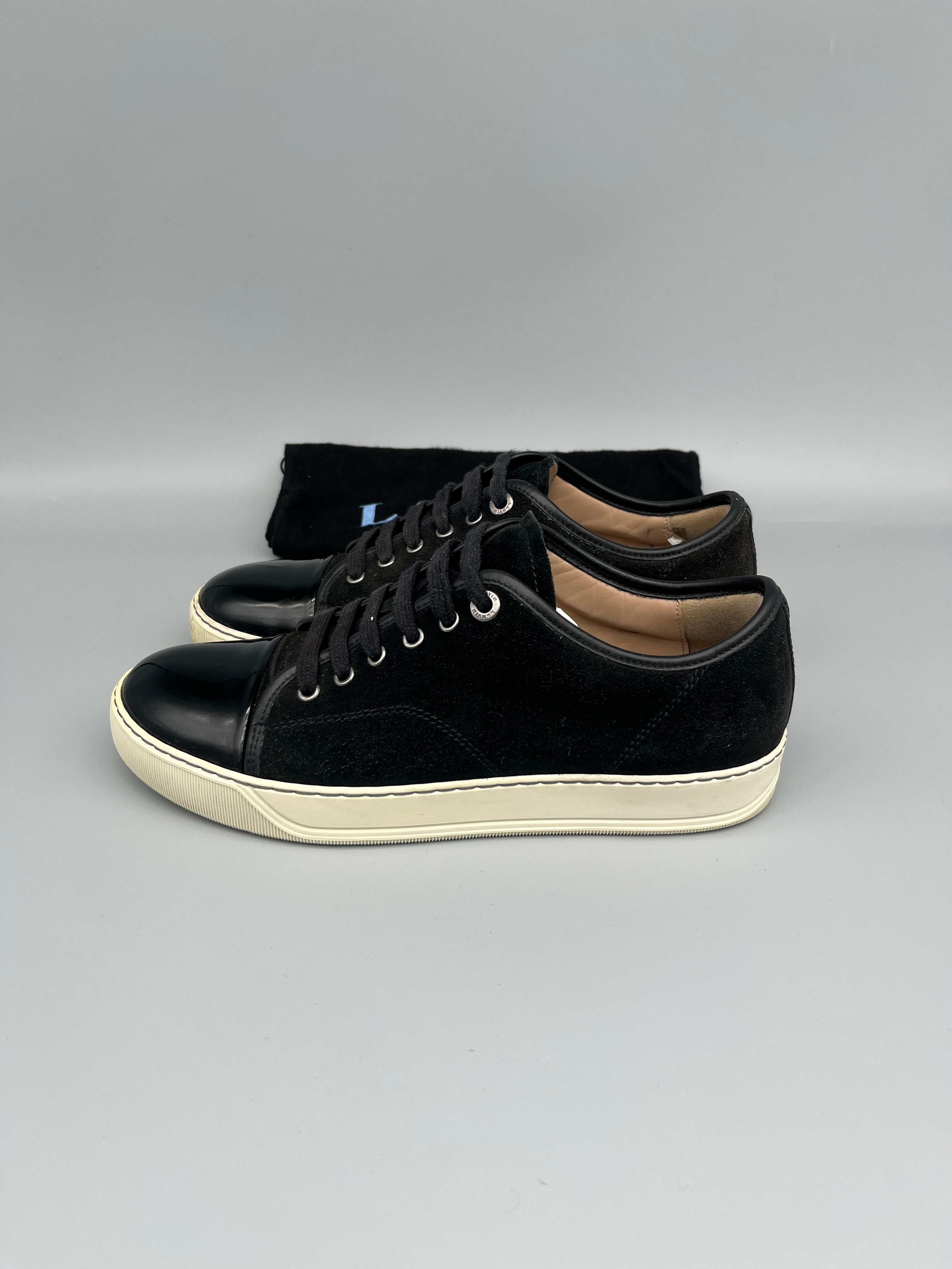 Lanvin Dbb1 Patent Cap Toe Sneaker Black | 41