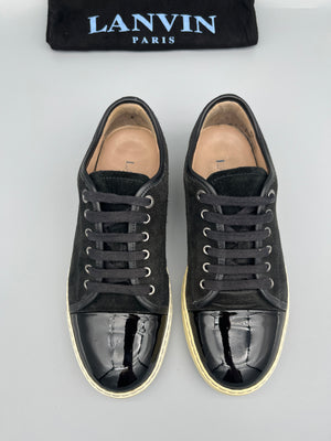 Lanvin Dbb1 Patent Cap Toe Sneaker Black | 41