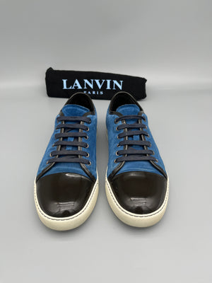 Lanvin Dbb1 Patent Cap Toe Sneaker Blue | 43