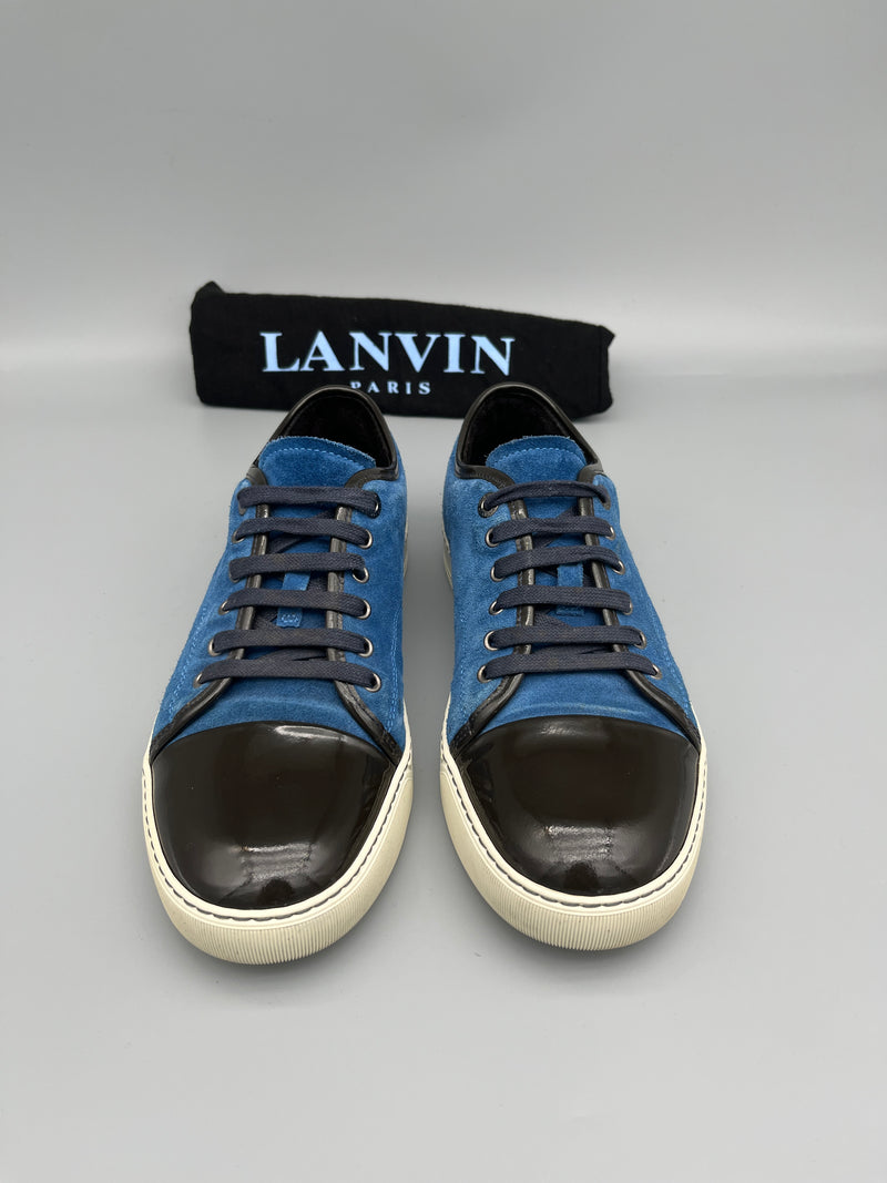 Lanvin Dbb1 Patent Cap Toe Sneaker Blue | 43