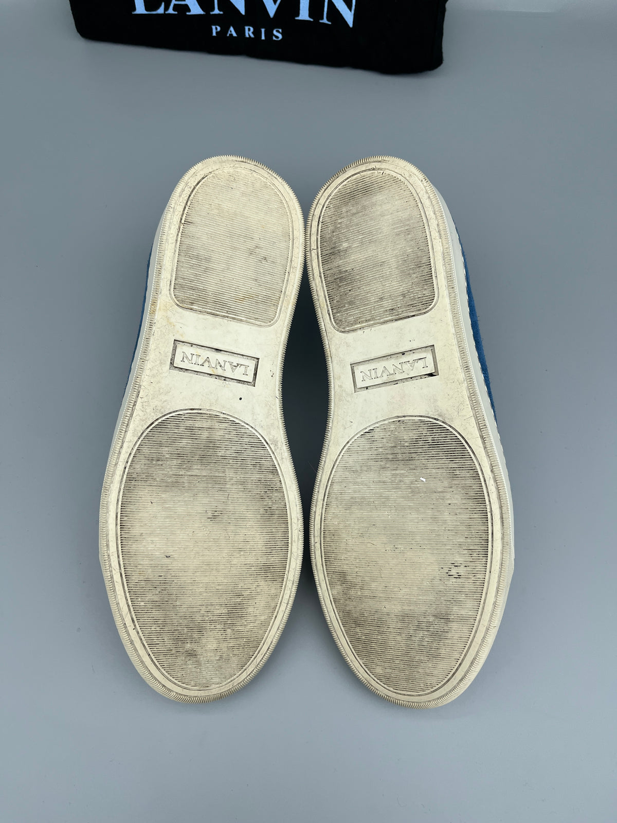 Lanvin Dbb1 Patent Cap Toe Sneaker Blue | 43