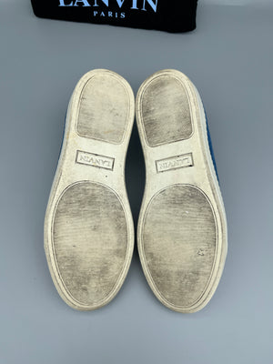 Lanvin Dbb1 Patent Cap Toe Sneaker Blue | 43