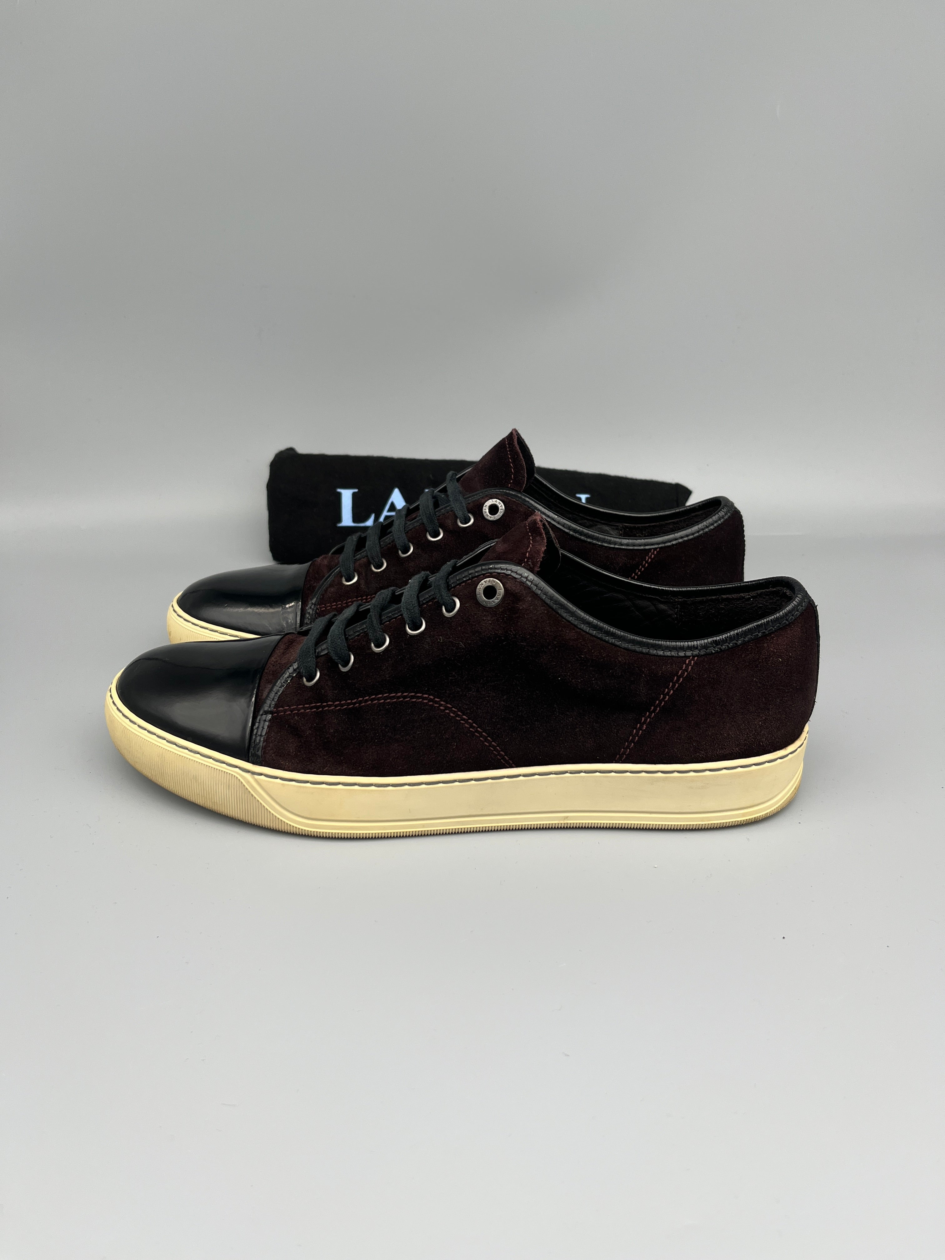 Lanvin Dbb1 Patent Cap Toe Sneaker Burgundy | 46