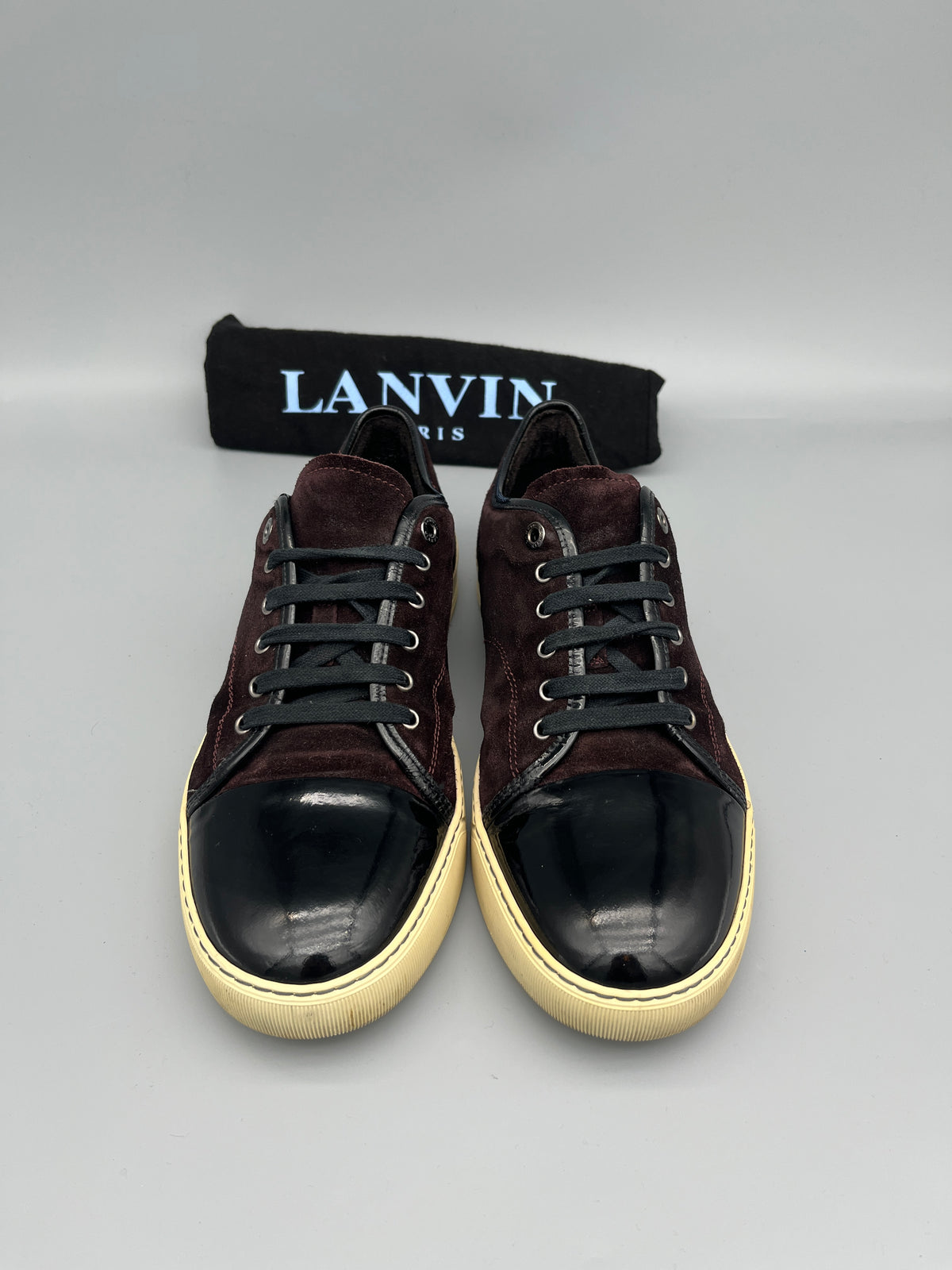 Lanvin Dbb1 Patent Cap Toe Sneaker Burgundy | 46
