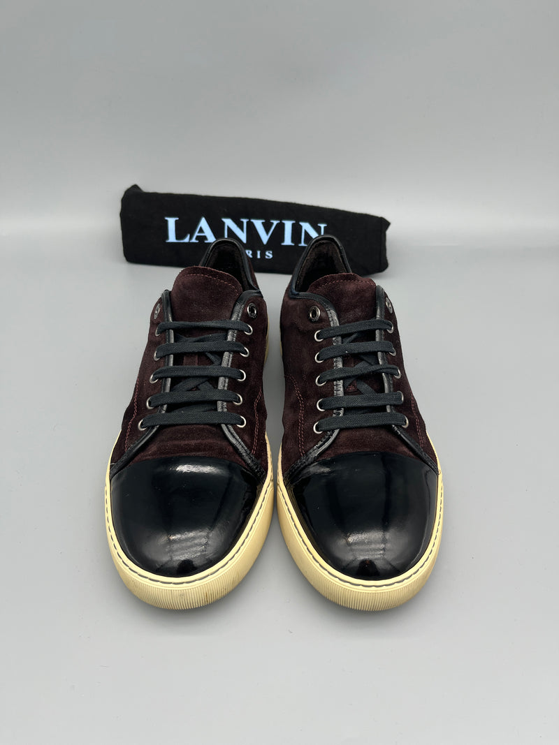 Lanvin Dbb1 Patent Cap Toe Sneaker Burgundy | 46