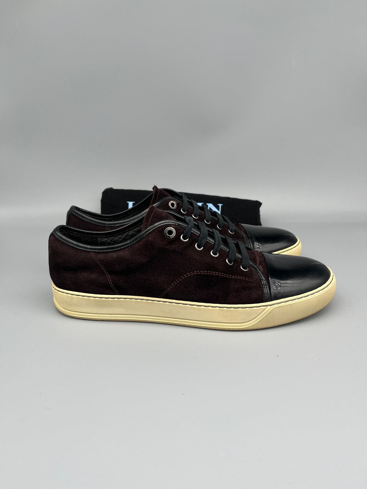 Lanvin Dbb1 Patent Cap Toe Sneaker Burgundy | 46
