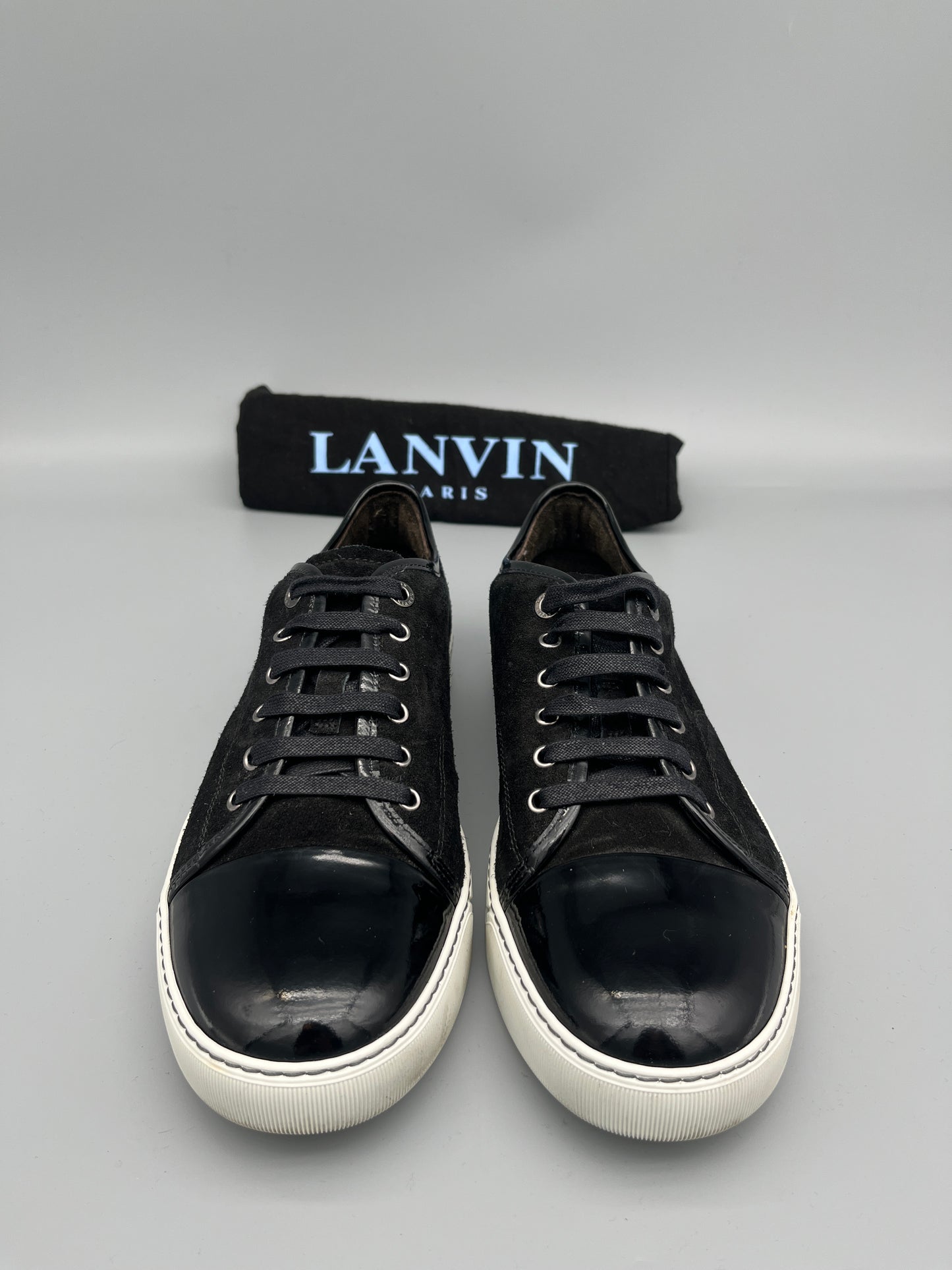 Lanvin Dbb1 Patent Cap Toe Sneaker Black | 43