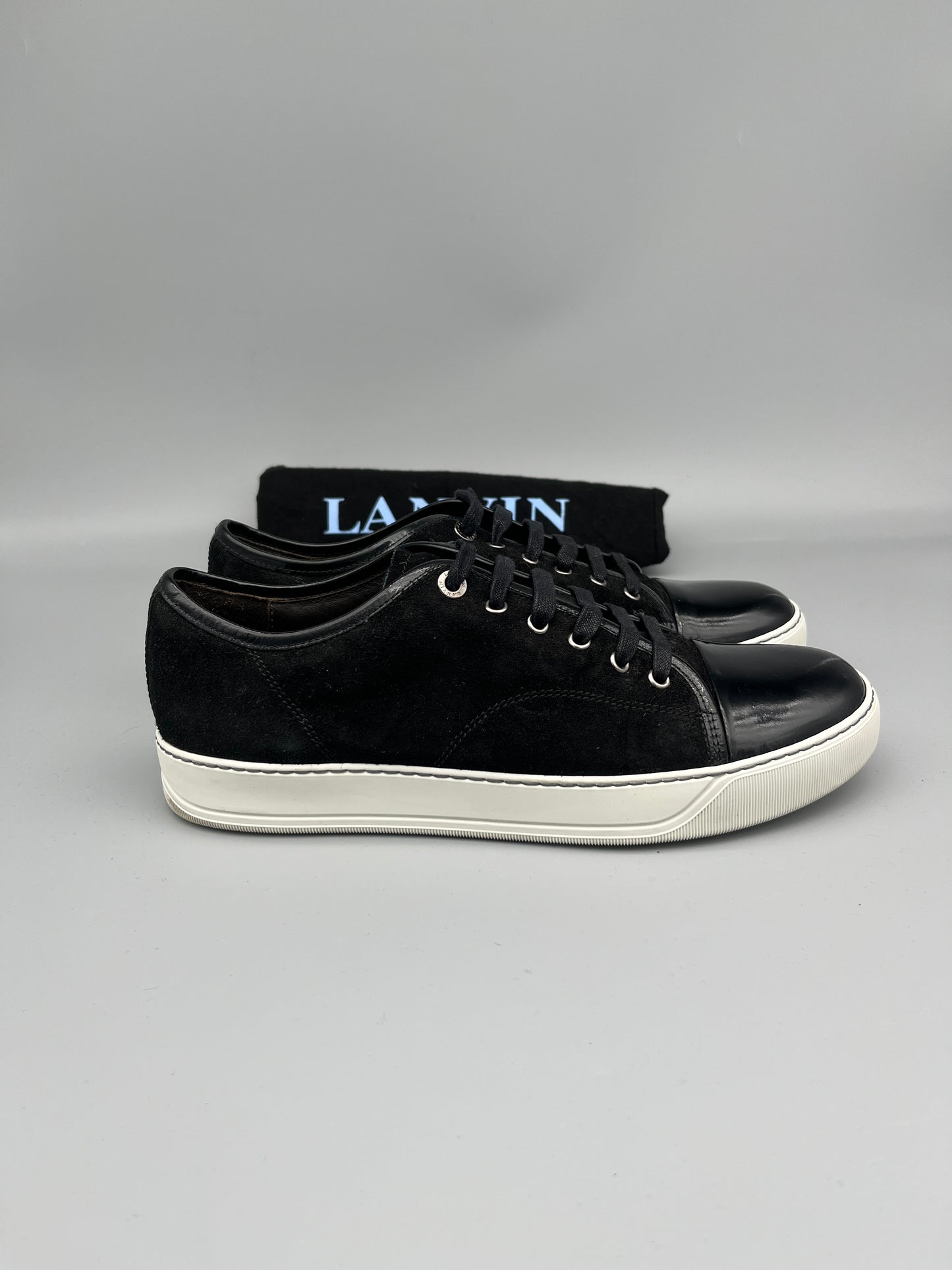 Lanvin Dbb1 Patent Cap Toe Sneaker Black | 43