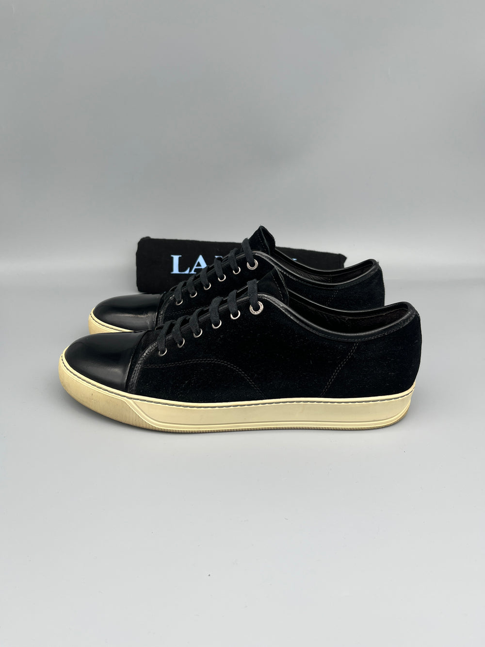 Lanvin Dbb1 Patent Cap Toe Sneaker Black | 46