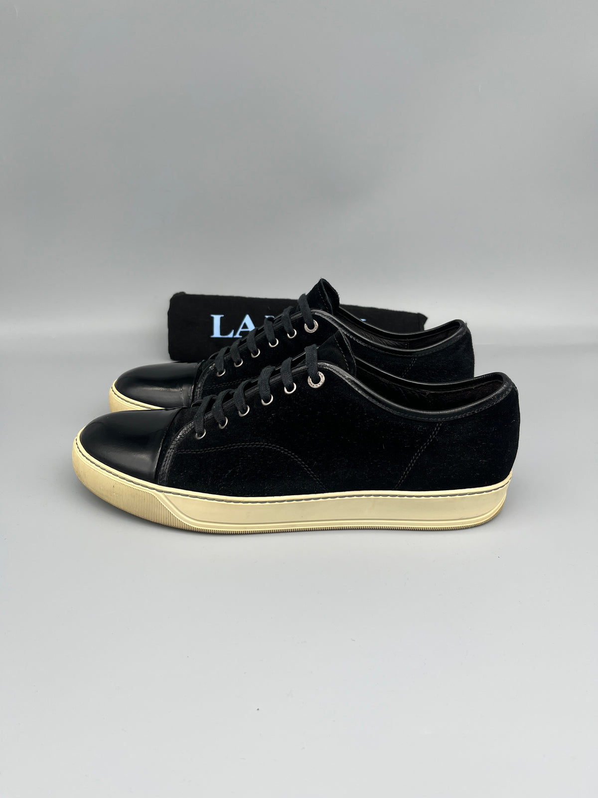 Lanvin Dbb1 Patent Cap Toe Sneaker Black | 46