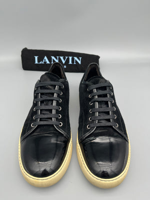 Lanvin Dbb1 Patent Cap Toe Sneaker Black | 46