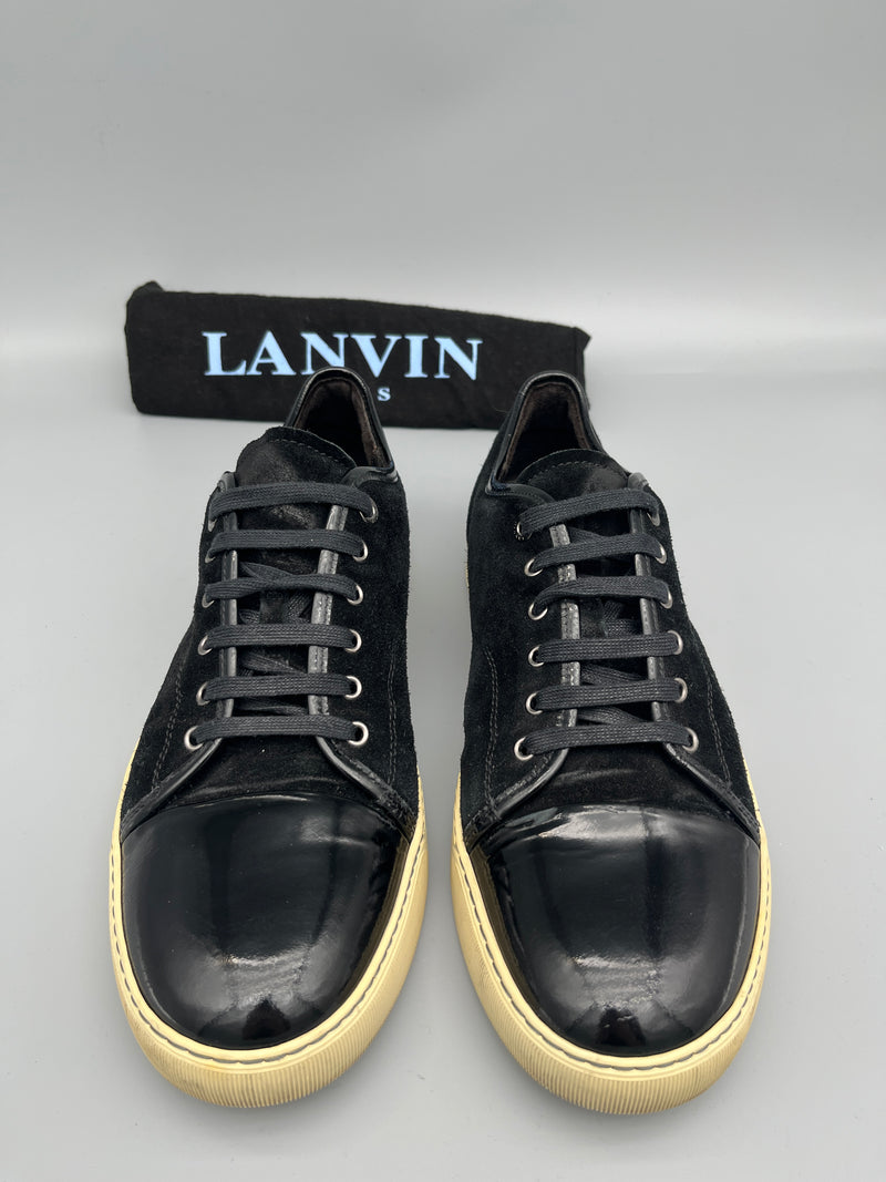 Lanvin Dbb1 Patent Cap Toe Sneaker Black | 46