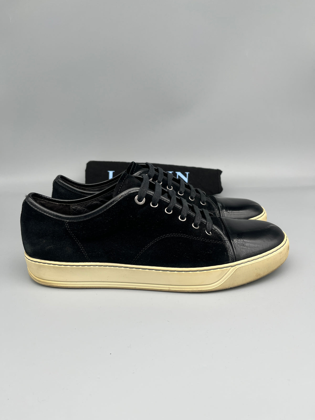 Lanvin Dbb1 Patent Cap Toe Sneaker Black | 46