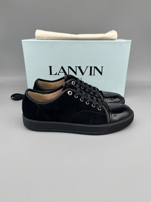Lanvin Dbb1 Patent Cap Toe Sneaker Black | 44