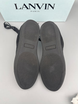 Lanvin Dbb1 Patent Cap Toe Sneaker Black | 44
