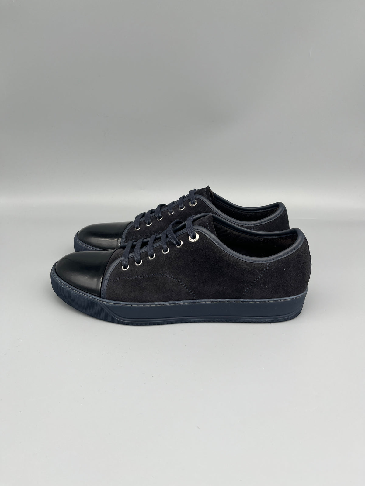 Lanvin Dbb1 Patent Cap Toe Sneaker Navy | 44