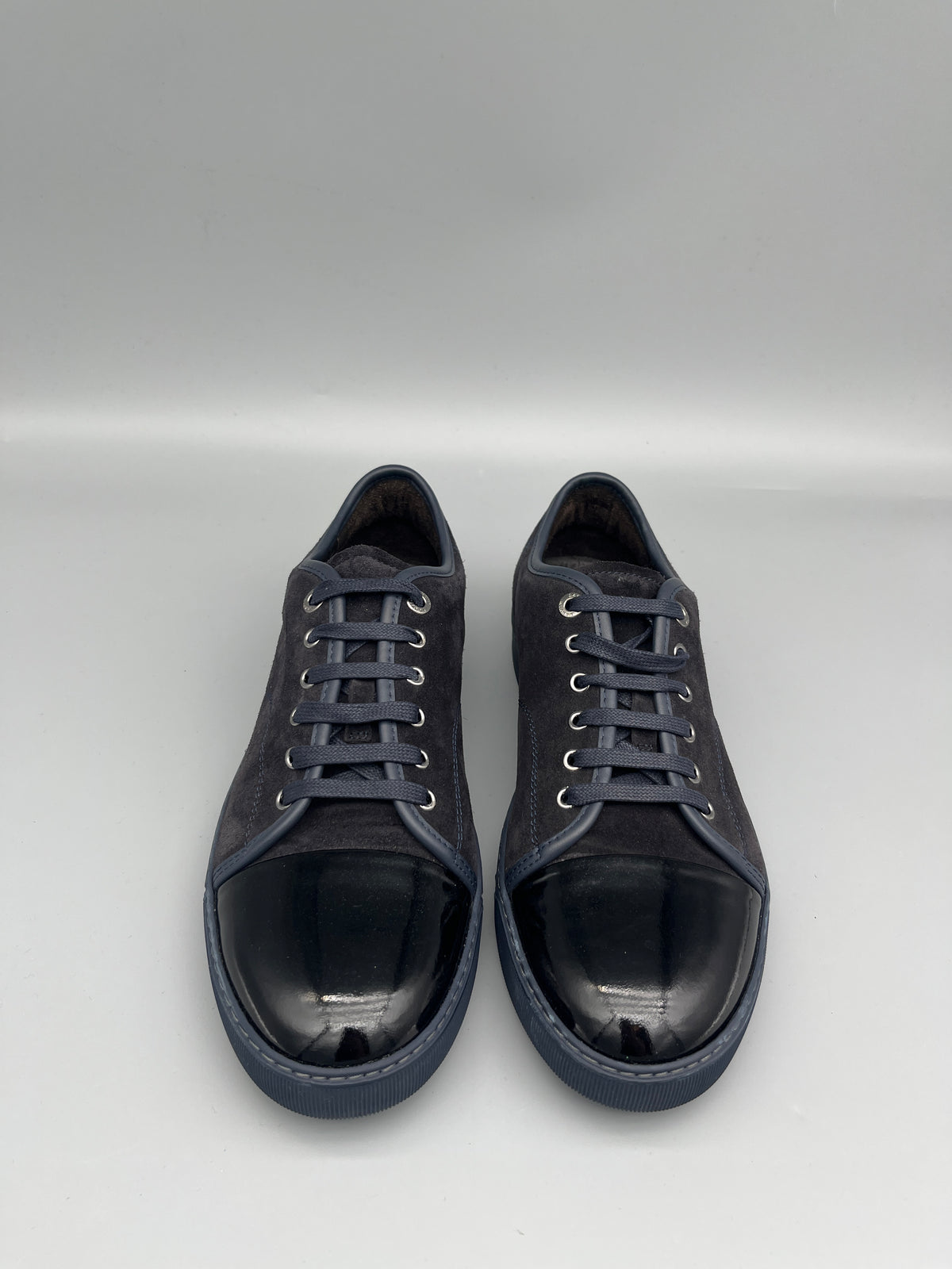 Lanvin Dbb1 Patent Cap Toe Sneaker Navy | 44
