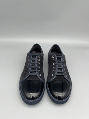 Lanvin Dbb1 Patent Cap Toe Sneaker Navy | 44