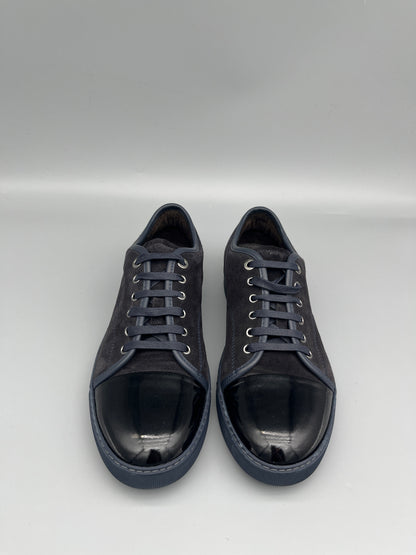 Lanvin Dbb1 Patent Cap Toe Sneaker Navy | 44