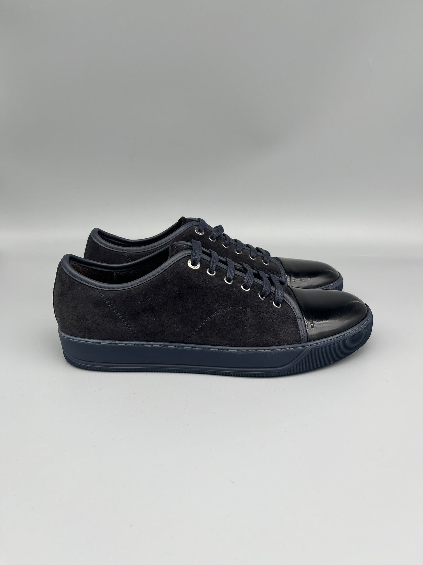 Lanvin Dbb1 Patent Cap Toe Sneaker Navy | 44