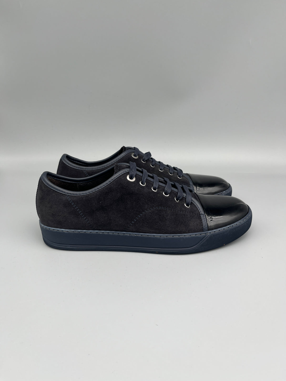 Lanvin Dbb1 Patent Cap Toe Sneaker Navy | 44