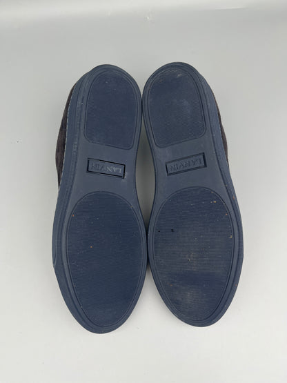 Lanvin Dbb1 Patent Cap Toe Sneaker Navy | 44