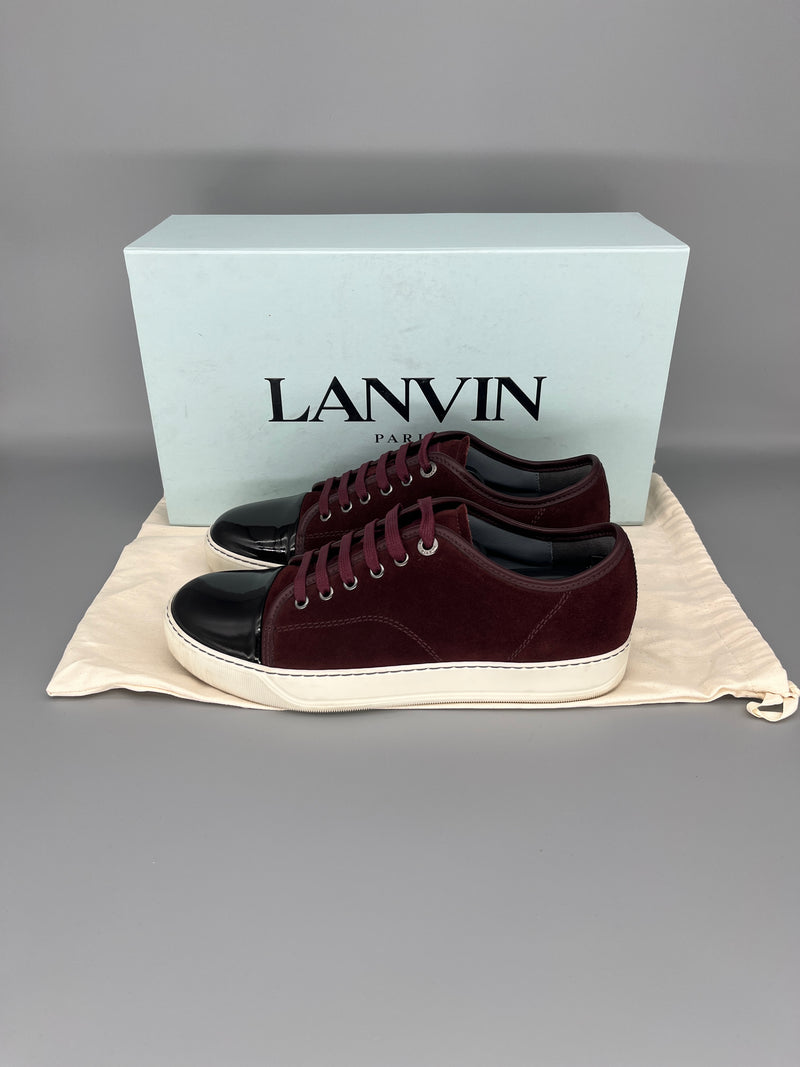 Lanvin Dbb1 Patent Cap Toe Sneaker Burgundy | UK5