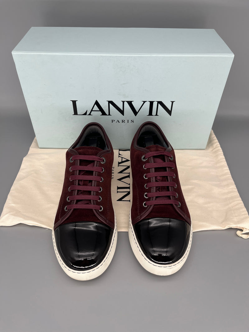 Lanvin Dbb1 Patent Cap Toe Sneaker Burgundy | UK5