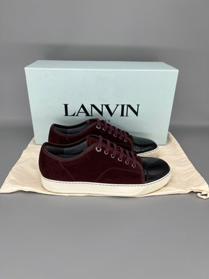 Lanvin Dbb1 Patent Cap Toe Sneaker Burgundy | UK5