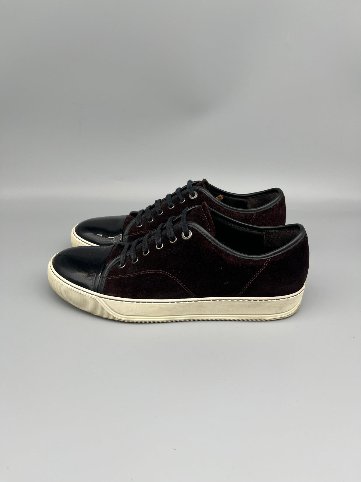 Lanvin Dbb1 Patent Cap Toe Sneaker Burgundy | 44