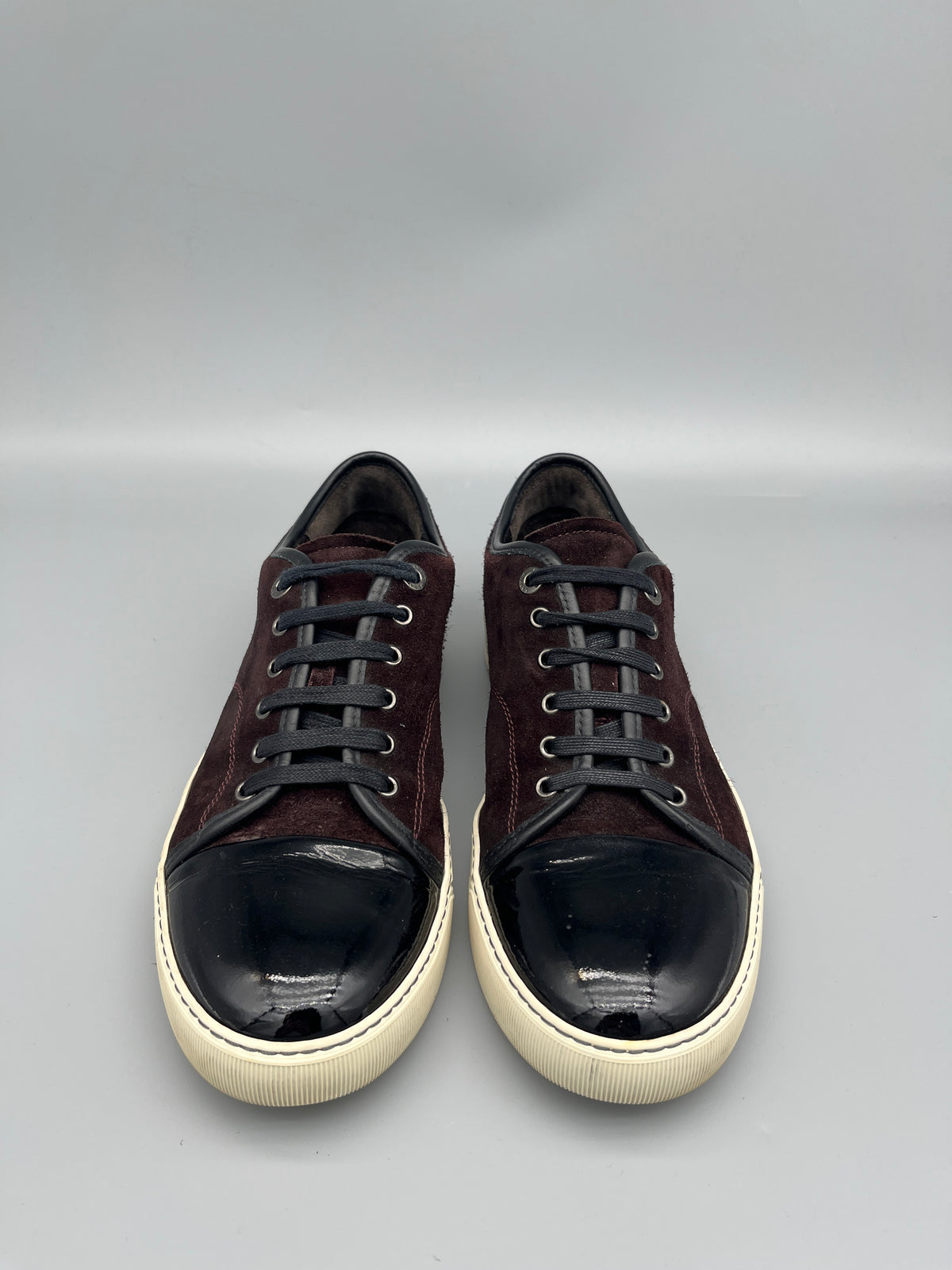 Lanvin Dbb1 Patent Cap Toe Sneaker Burgundy | 44