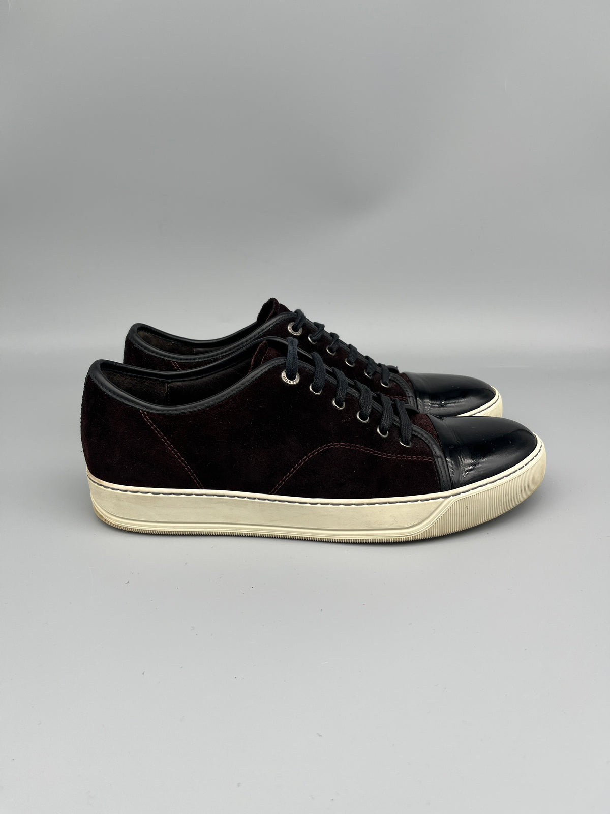 Lanvin Dbb1 Patent Cap Toe Sneaker Burgundy | 44