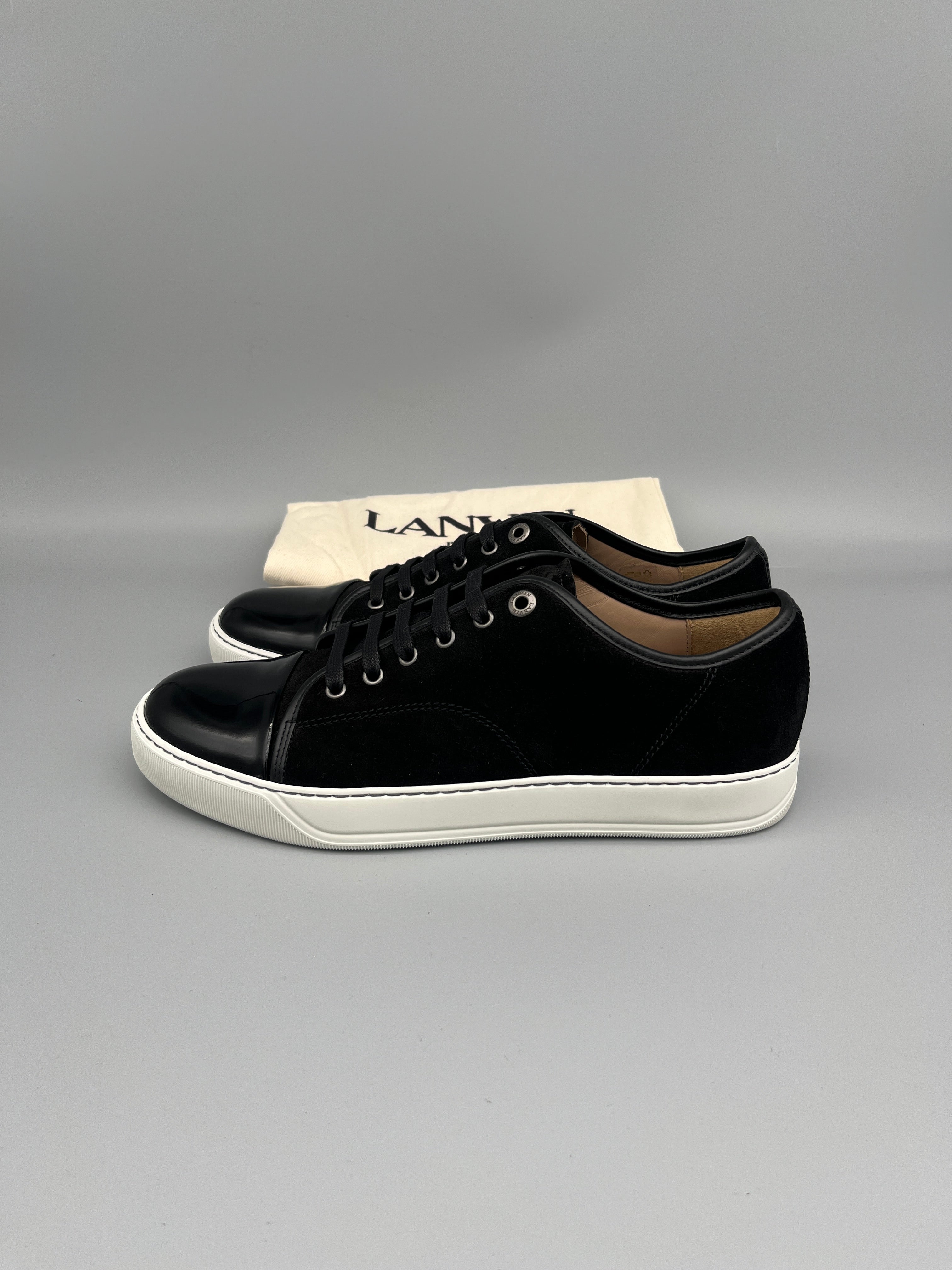 Lanvin Dbb1 Patent Cap Toe Sneaker Black | 44
