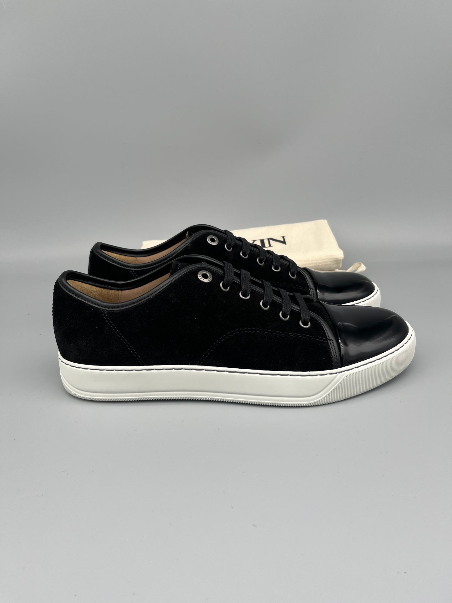 Lanvin Dbb1 Patent Cap Toe Sneaker Black | 44