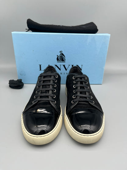 Lanvin Dbb1 Patent Cap Toe Sneaker Black | 43