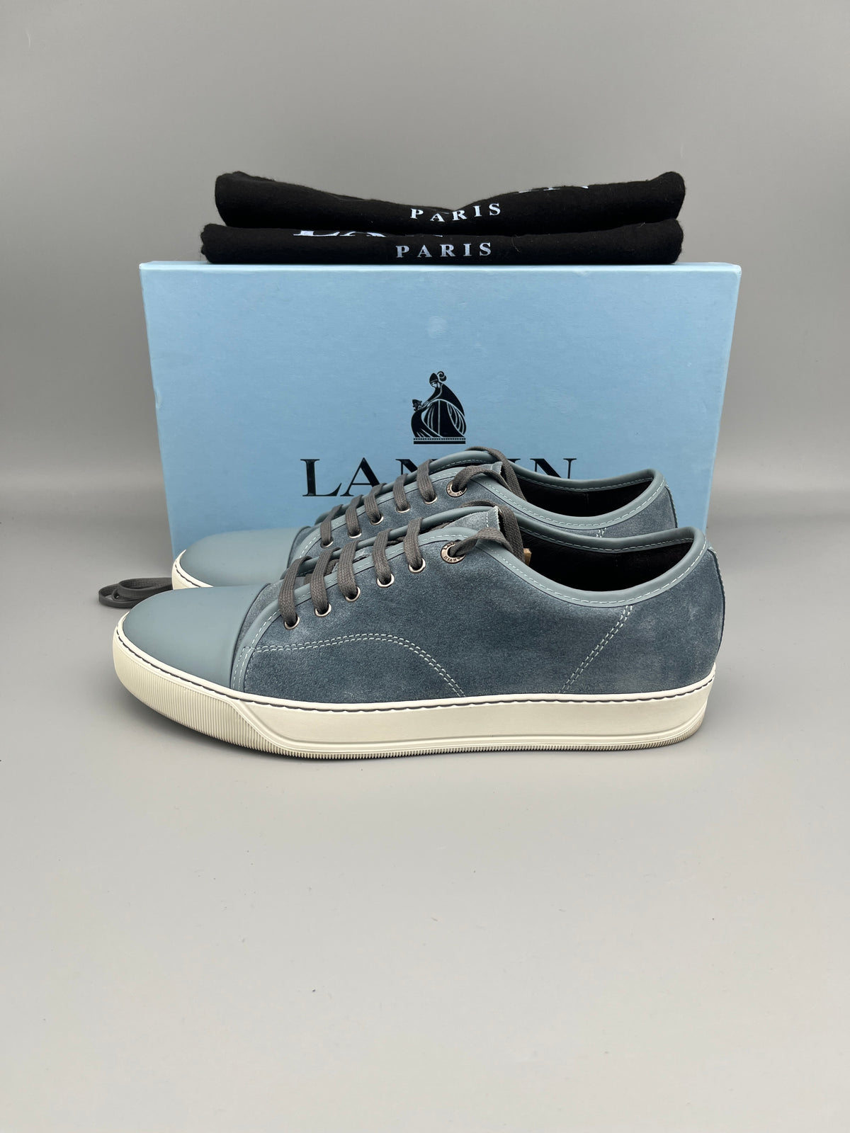 Lanvin Dbb1 Patent Cap Toe Sneaker Light Blue | 44