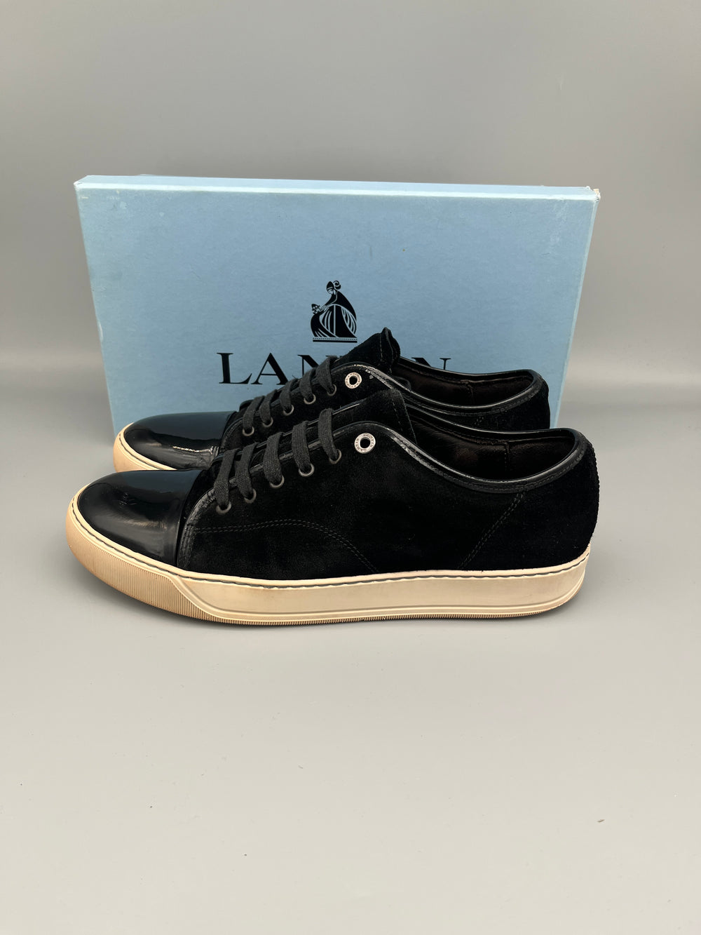 Lanvin Dbb1 Patent Cap Toe Sneaker Black | 45