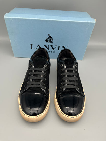 Lanvin Dbb1 Patent Cap Toe Sneaker Black | 45