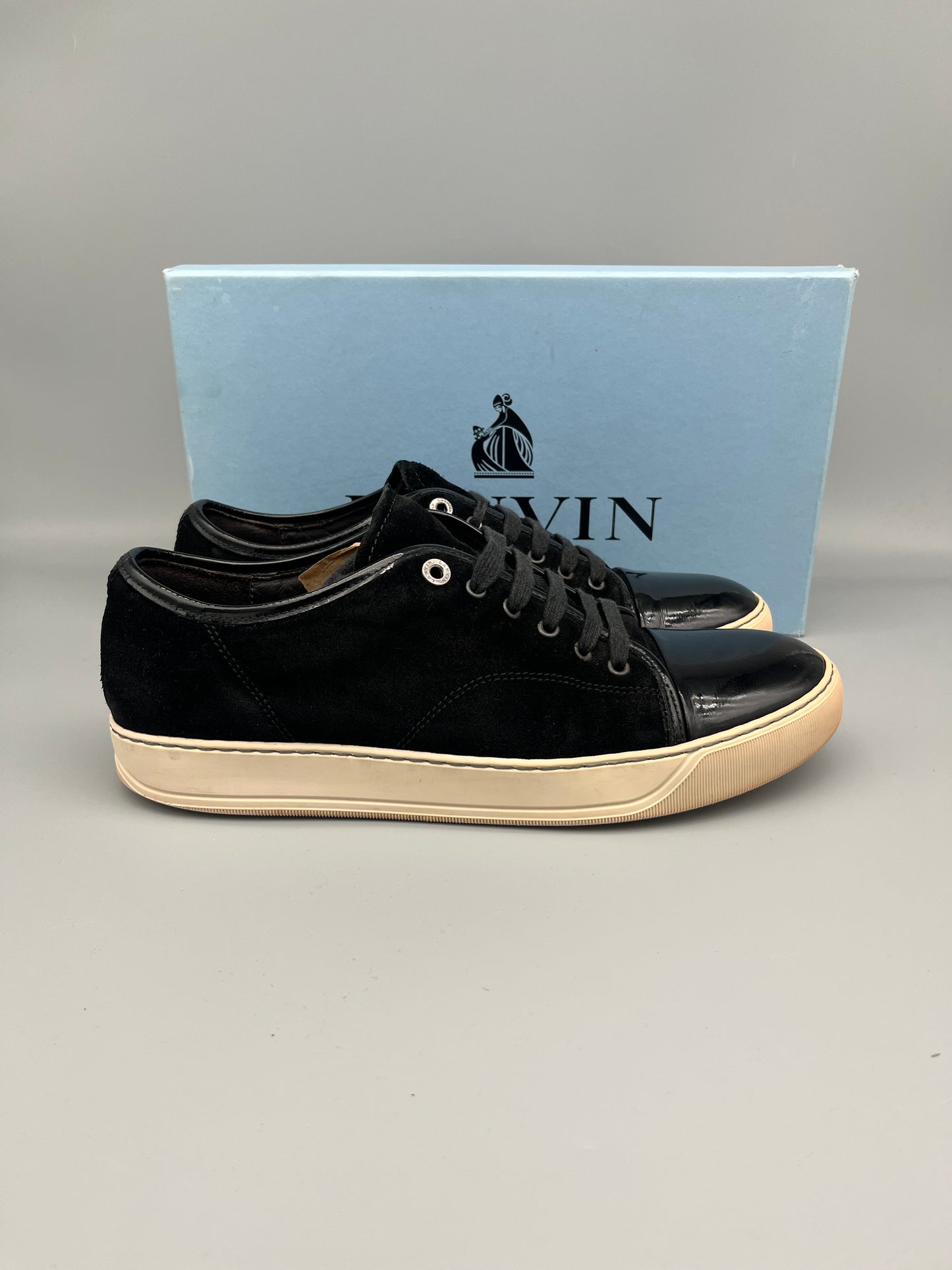 Lanvin Dbb1 Patent Cap Toe Sneaker Black | 45