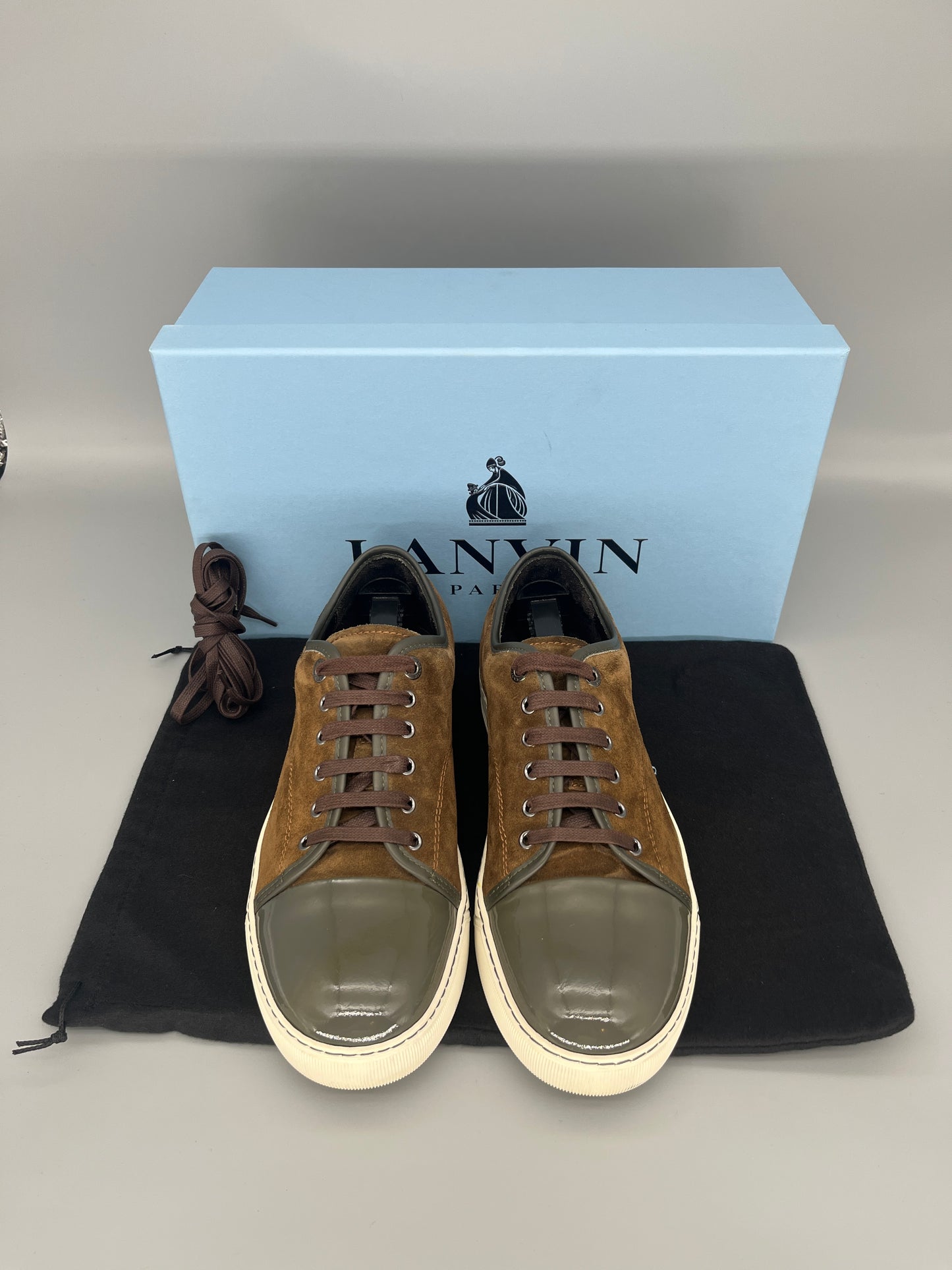Lanvin Patent Cap Toe Brown | 42